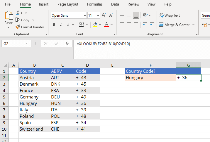 XLOOKUP: Example with three mandatory entries
