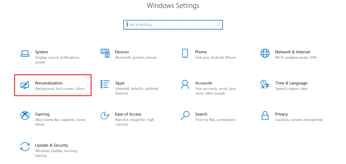 Windows 10 settings: overview