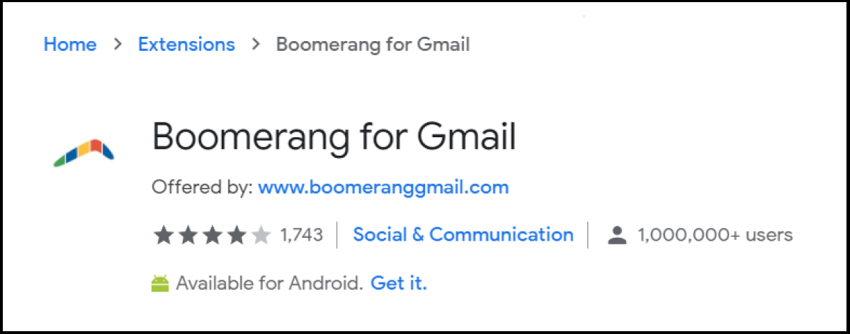 Boomerang offers scheduled emails, reminders, and AI-assisted writing