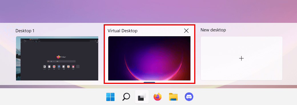 Desktop selection in Windows 11