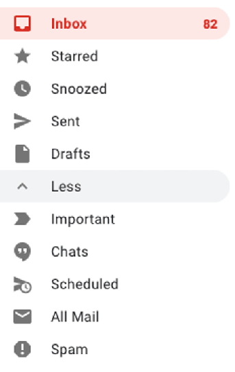Screenshot of the “Spam” option in Gmail