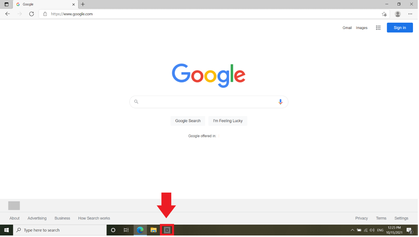 Pinned web page as icon in taskbar