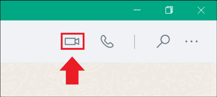 The camera icon for the WhatsApp video feature