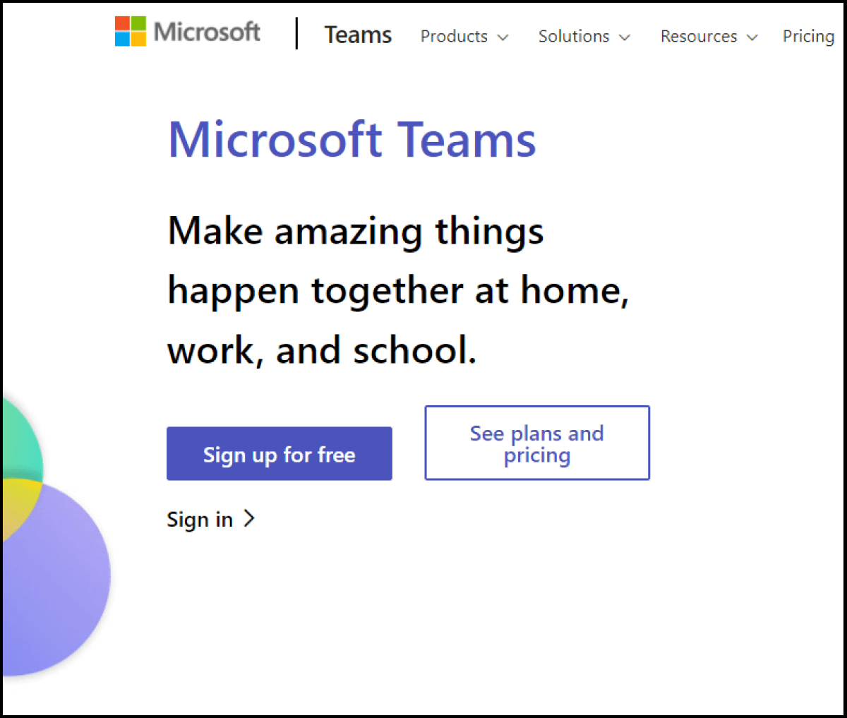 Microsoft’s website for downloading Microsoft Teams