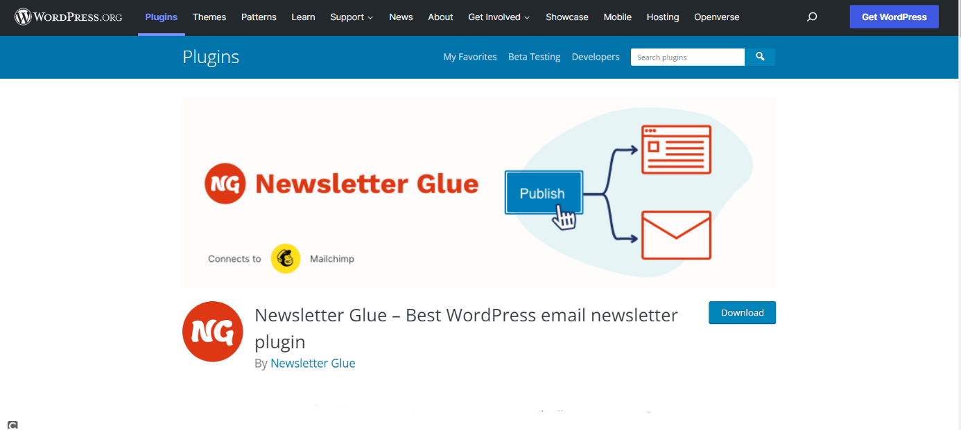 Newsletter Glue plugin
