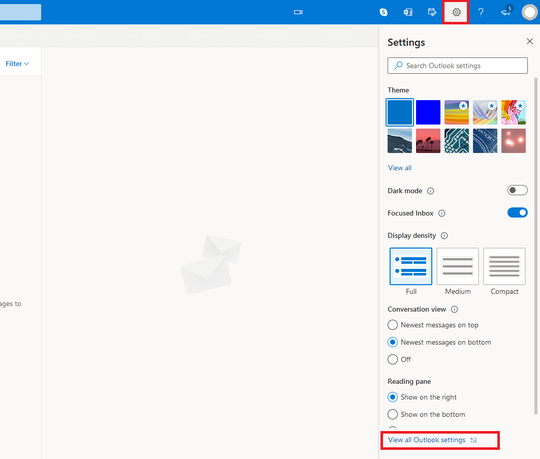 Outlook.com settings