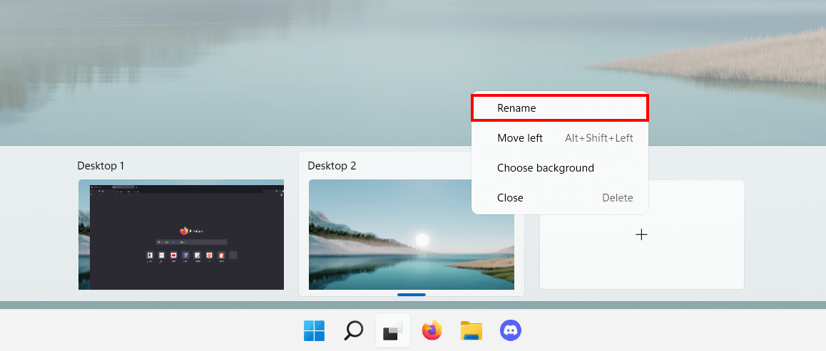 Rename virtual desktop in Windows 11