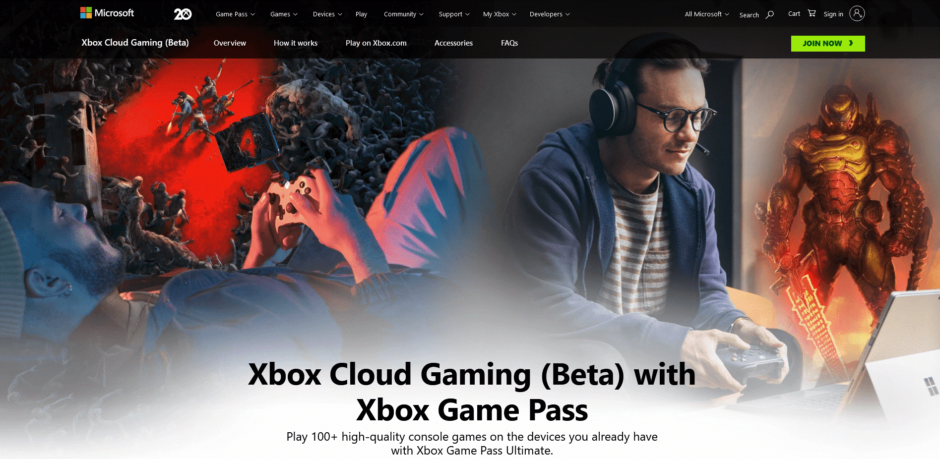 Screenshot from Xbox website