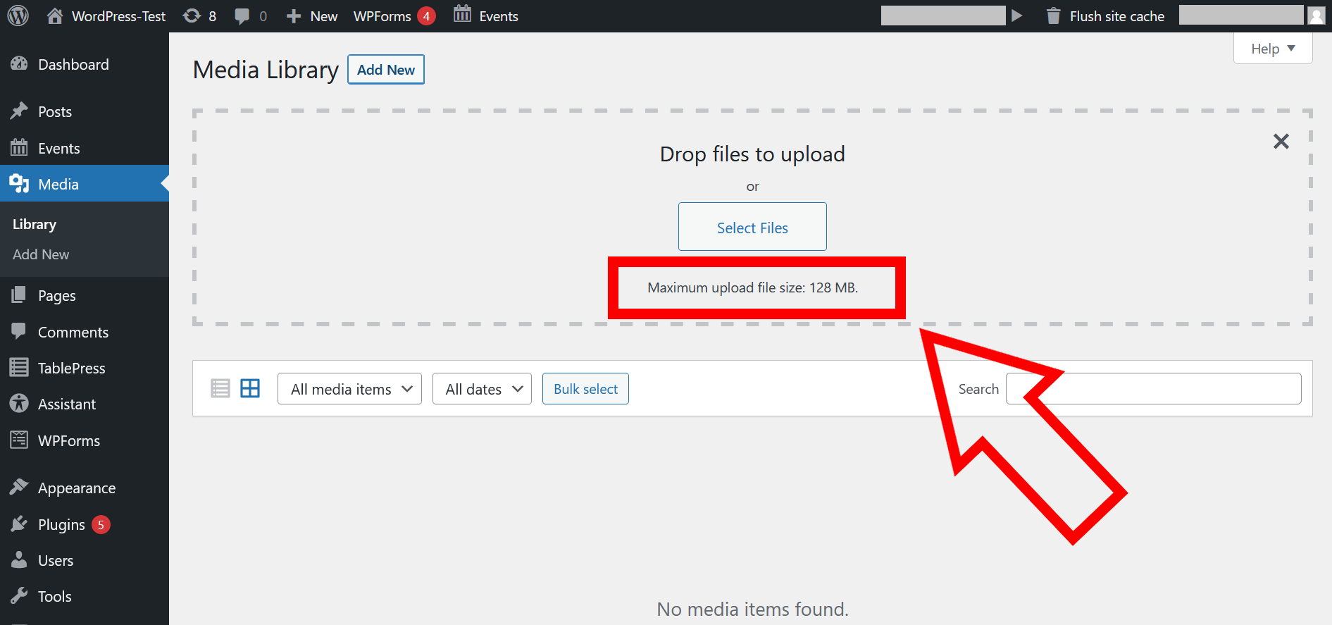wordpress upload file size limit