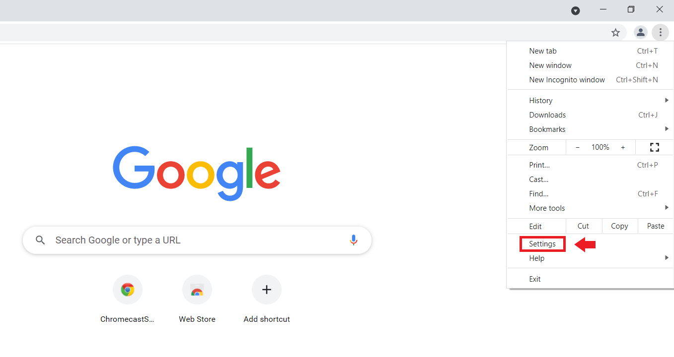 Select the three-dots symbol in the top-right corner of your Chrome Browser before selecting “Settings”