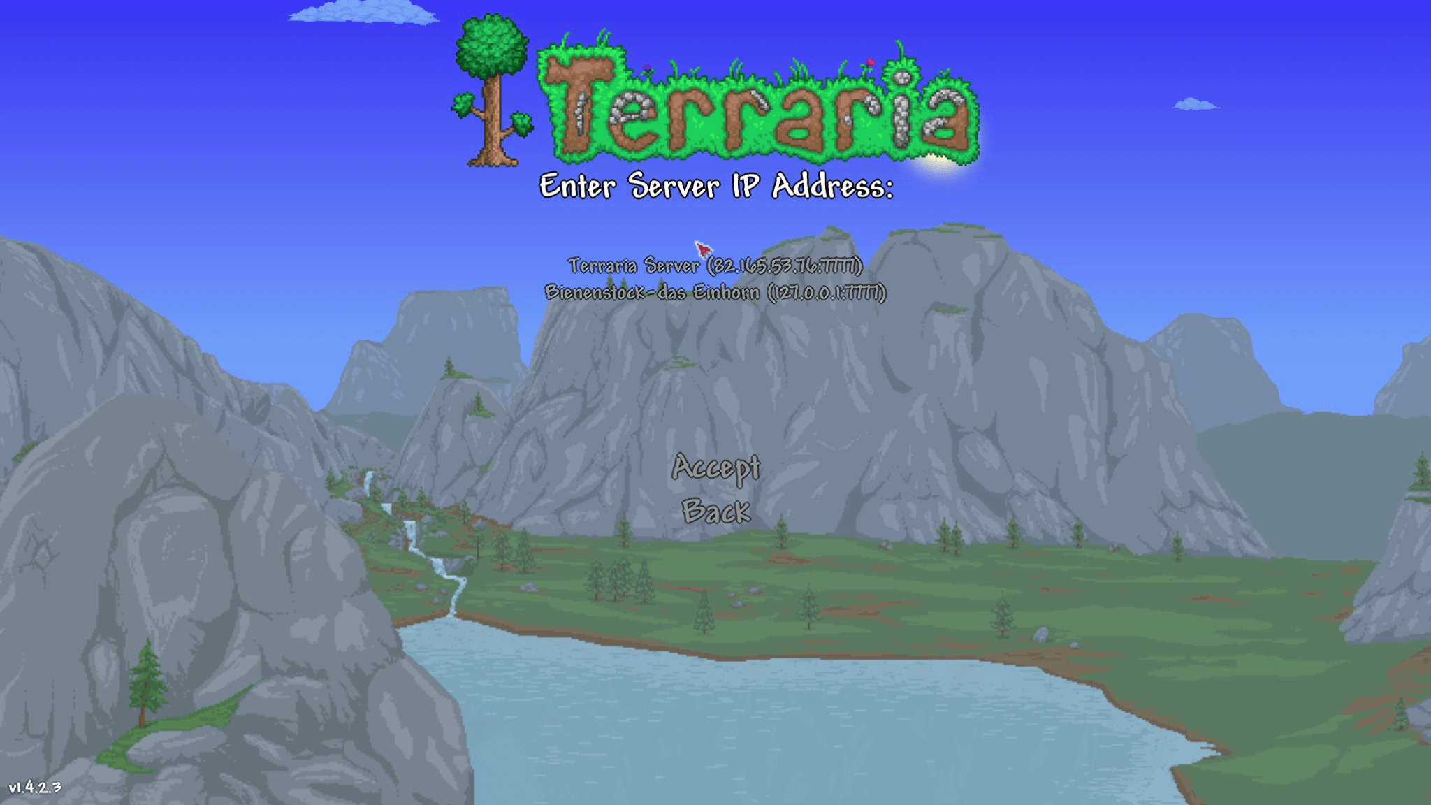 Terraria: Enter server address