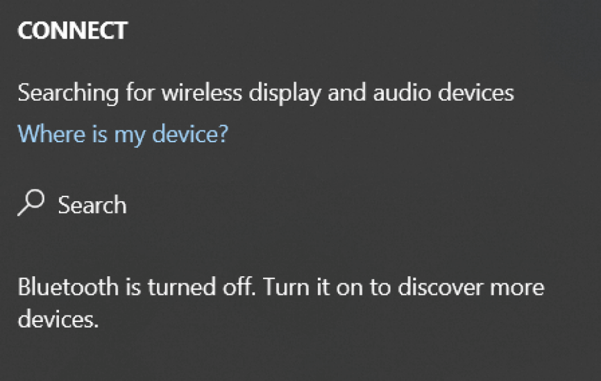 Press WINDOWS + K to find available Miracast devices