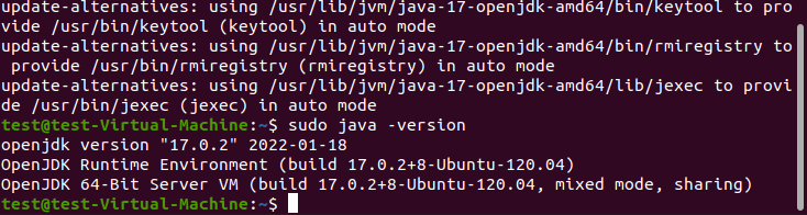 Ubuntu 20.04: Java version check in the terminal