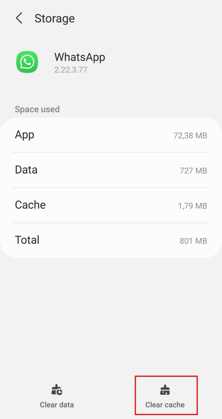 WhatsApp: Storage