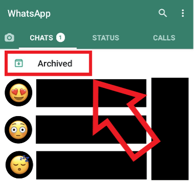 Android screenshot from WhatsApp’s “Archived” option