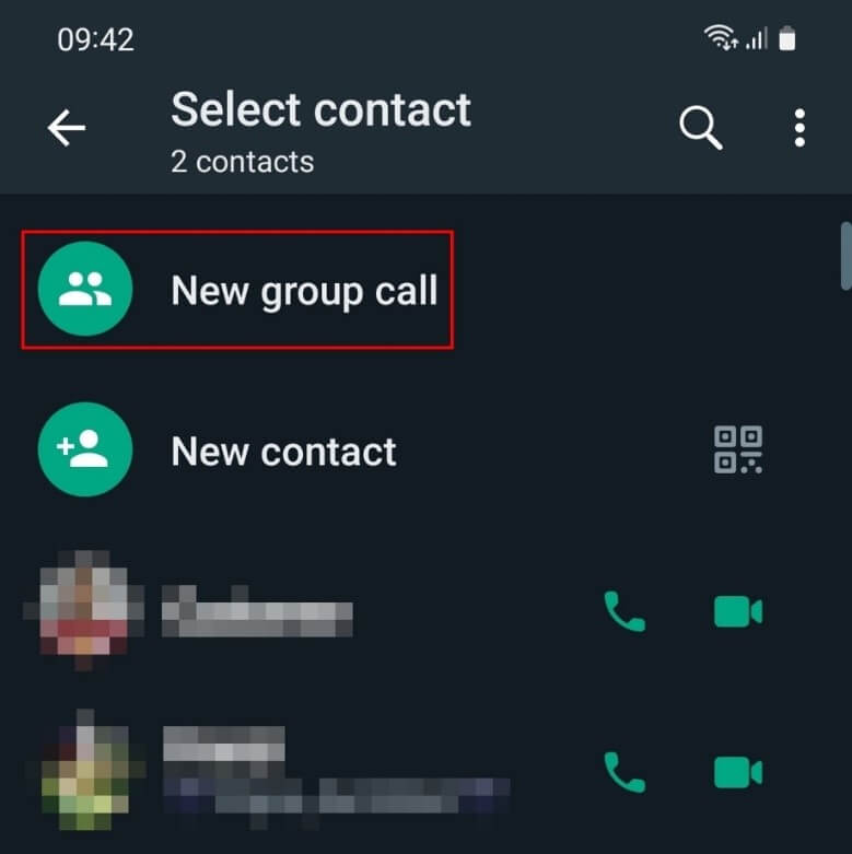 WhatsApp: “New group call”