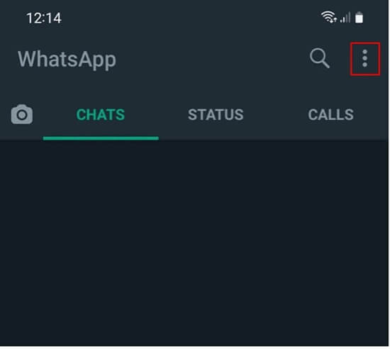 WhatsApp: Three dot menu