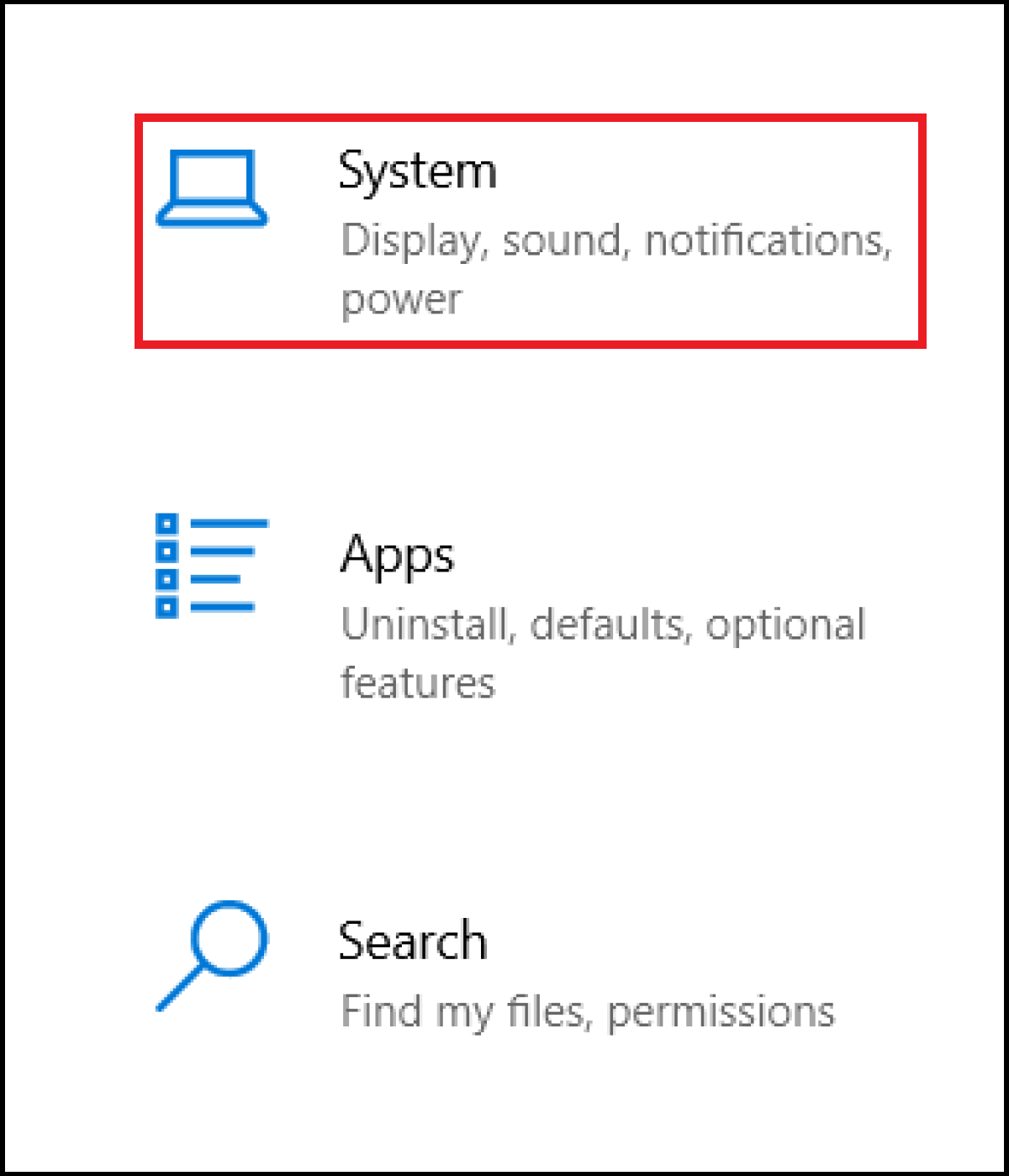 Windows 10: Overview of Windows settings menu