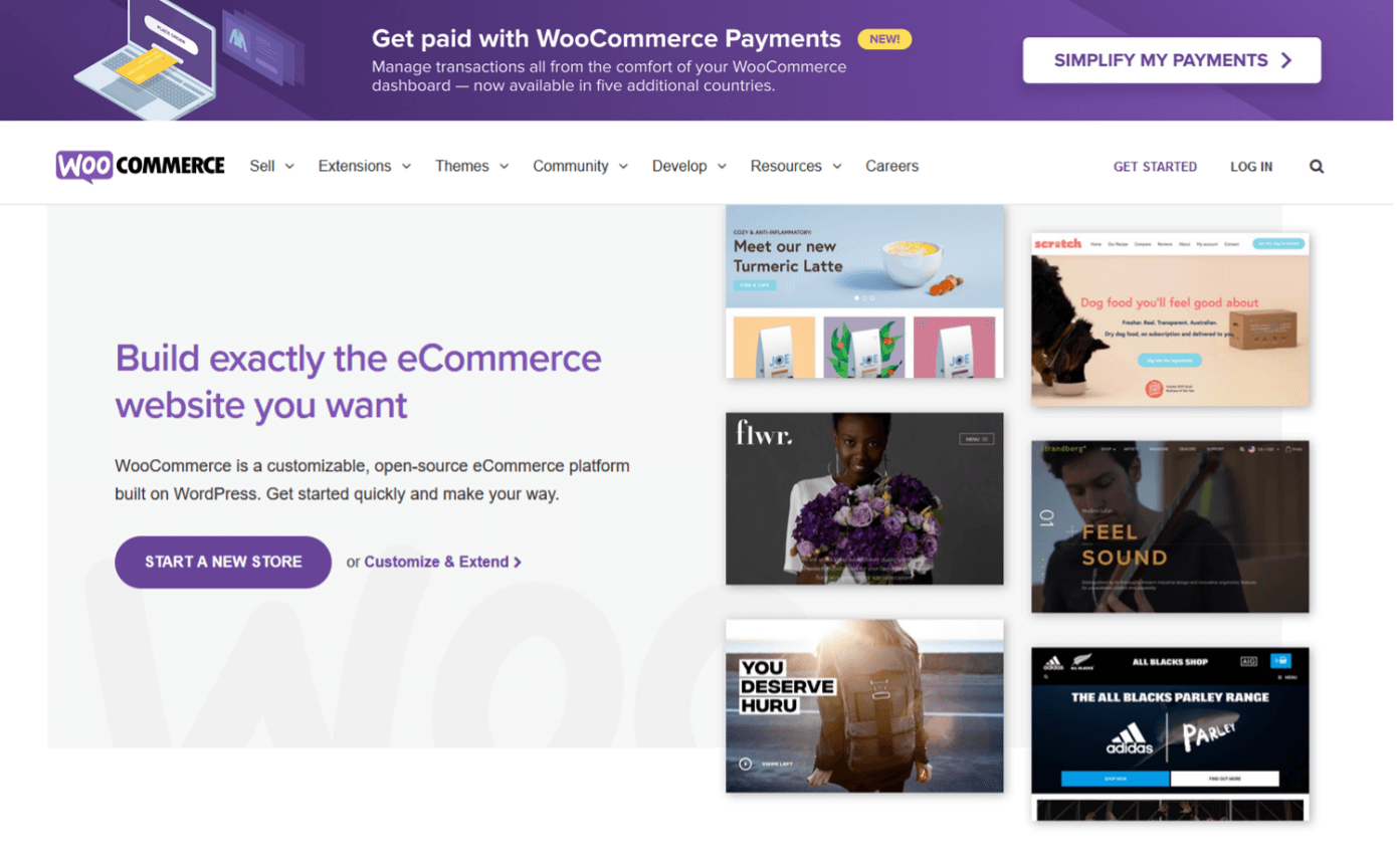 Screenshot of WooCommerce plugin on WordPress