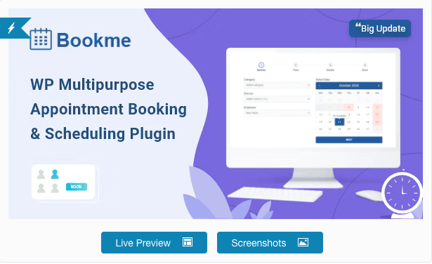 Screenshot of Bookme from CodeCanyon