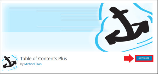 Download page for the “Table of Contents Plus” plugin