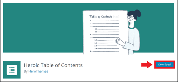 Download page for the “Heroic Table of Contents” plugin