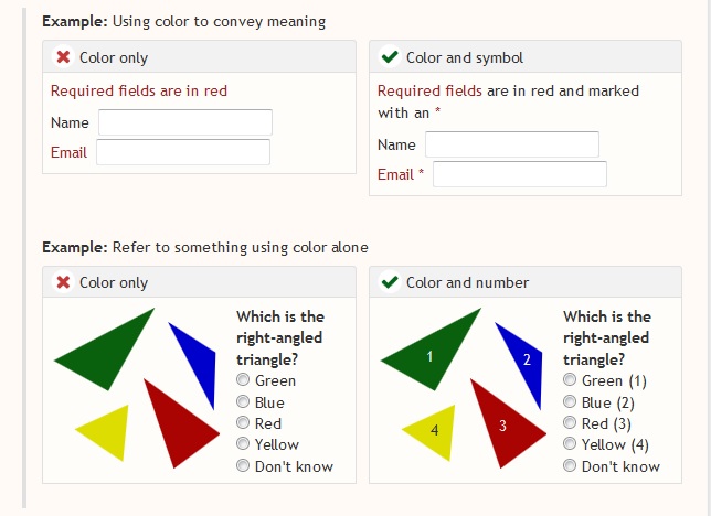 A screenshot of email and name fields with the word “email” in red. Below this image is another image with a group of different colored triangles. On the right, numbers and asterisks have been added to the examples to make them easier to understand. A screenshot of email and name fields with the word “email” in red. Below this image is another image with a group of different colored triangles. On the right, numbers and asterisks have been added to the examples to make them easier to understand.