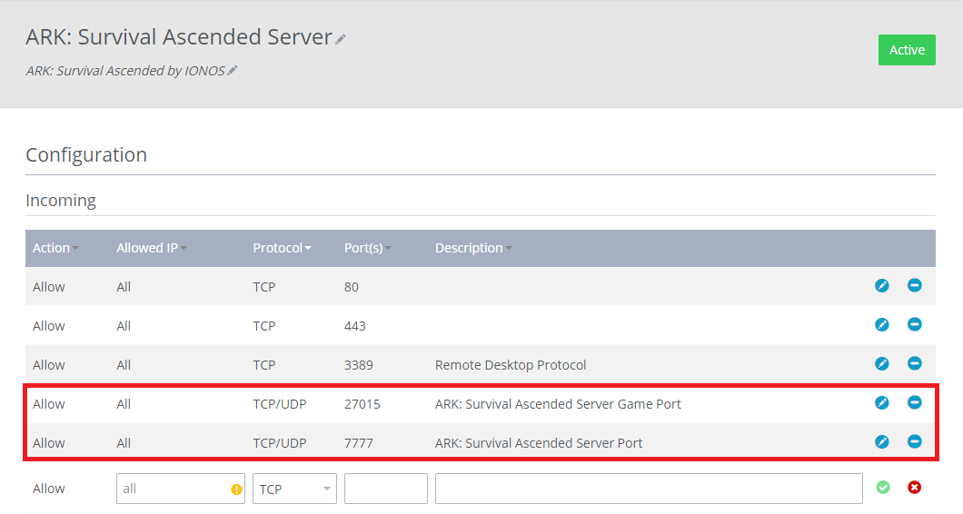 Port forwarding in the IONOS Cloud Panel