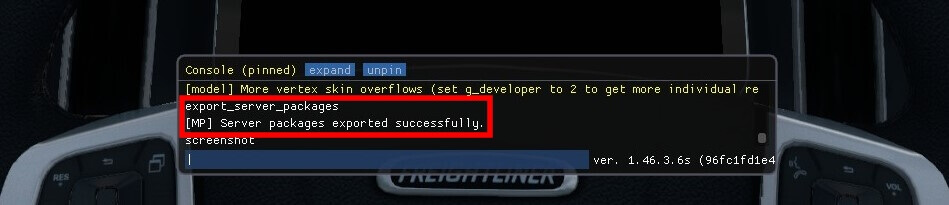 American Truck Simulator: Export server files through Console American Truck Simulator: Export server files through Console