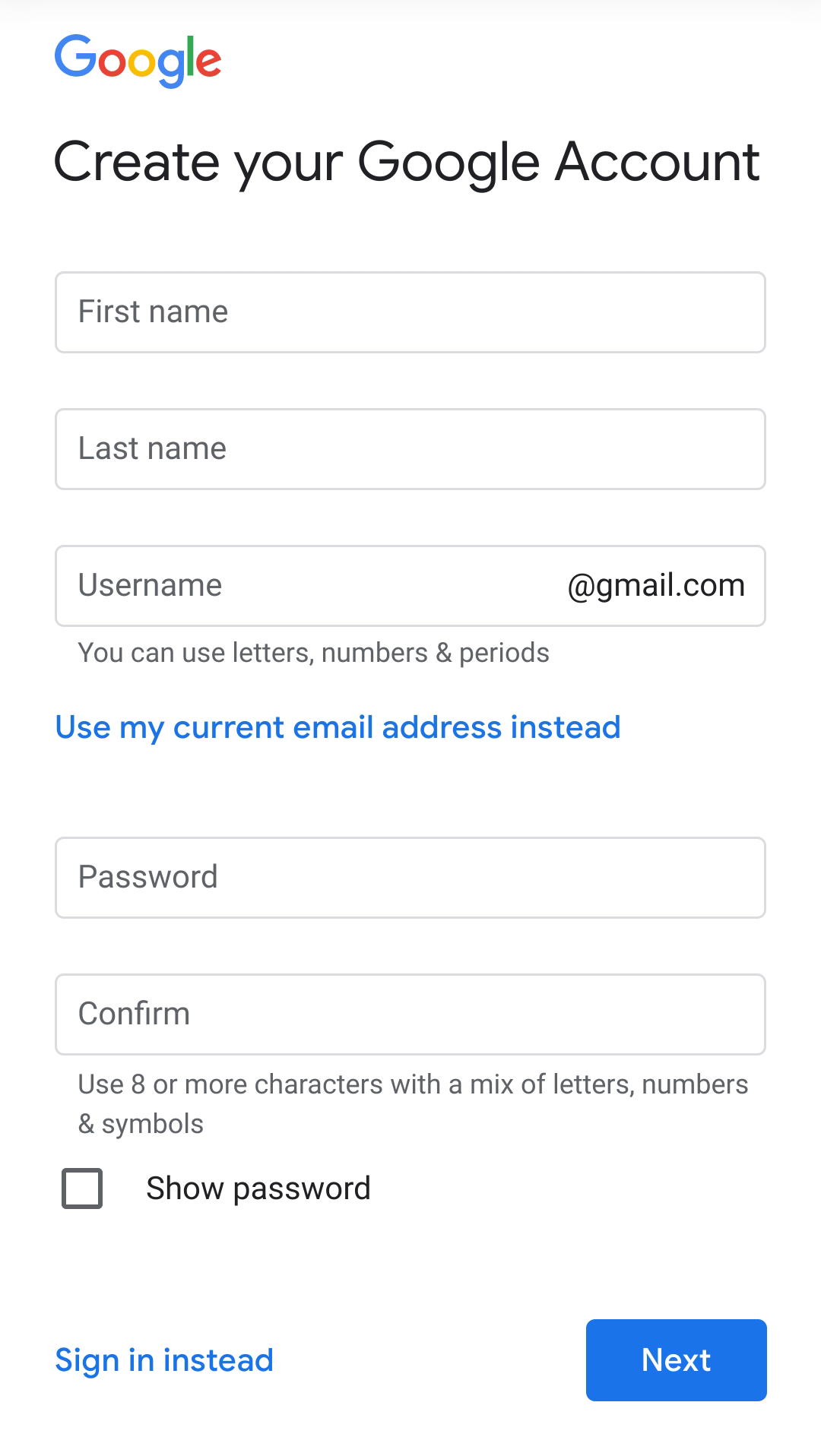 How to Create a Account