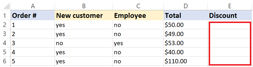 Using Excel’s IF AND function with OR to determine discounts