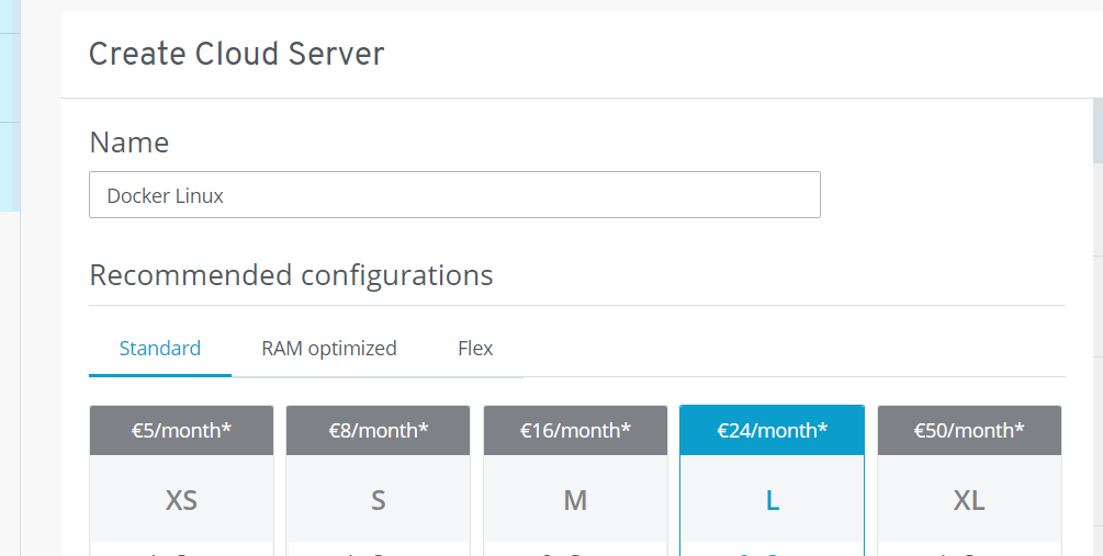 IONOS Cloud Panel: Different server plans IONOS Cloud Panel: Different server plans