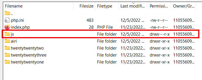 Screenshot of the theme folder Screenshot of the theme folder