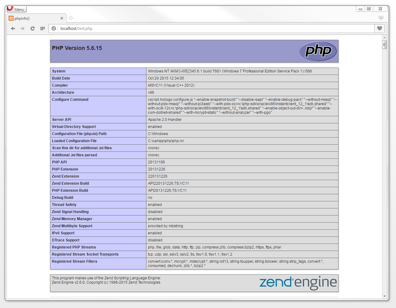 The PHP function phpinfo() The PHP function phpinfo()