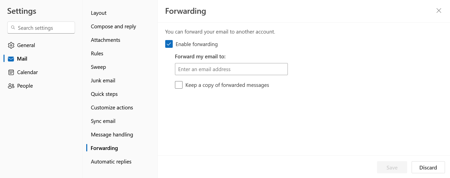 Outlook on the web settings Outlook on the web settings