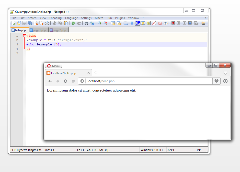 The file() function in the application The file() function in the application