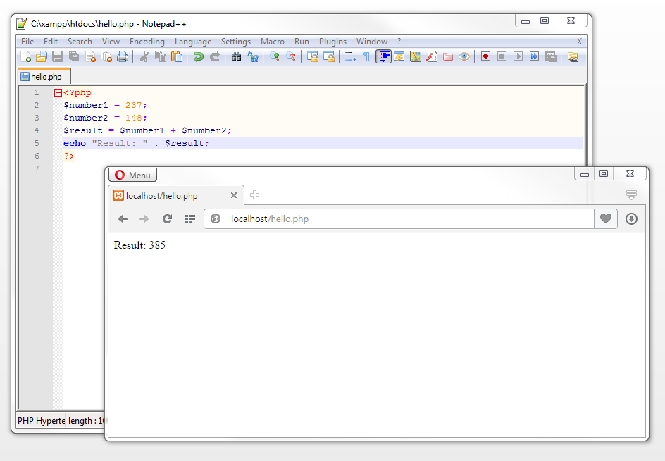 Addition of integers using a PHP script Addition of integers using a PHP script
