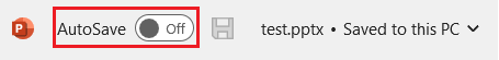 PowerPoint: activate the auto-save function