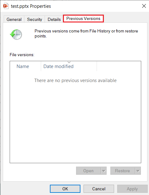 Recover an old PowerPoint: previous versions Recover an old PowerPoint: previous versions