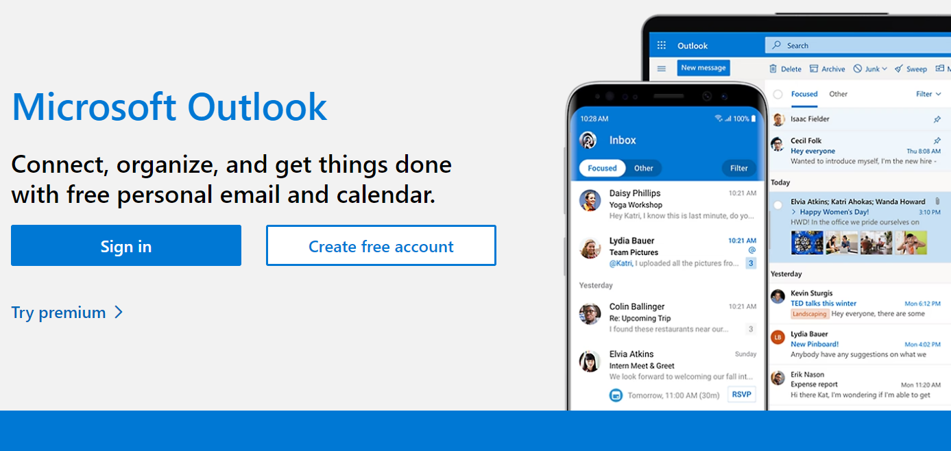 Screenshot of Outlook.com