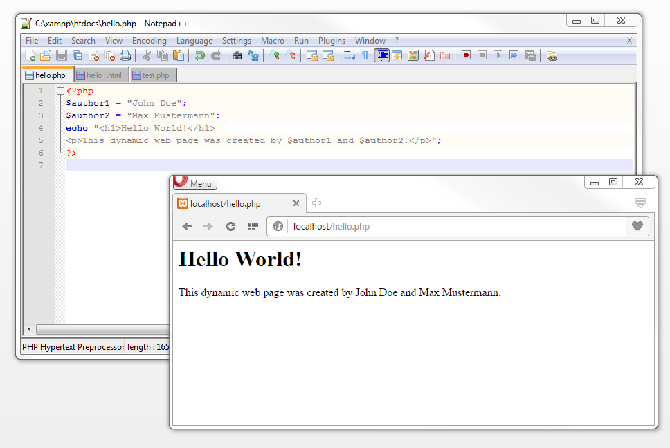 Text output with two variables Text output with two variables