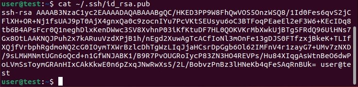 Generated public SSH key in Ubuntu terminal Generated public SSH key in Ubuntu terminal