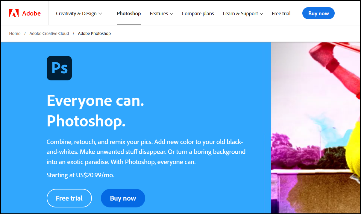 Adobe Photoshop website