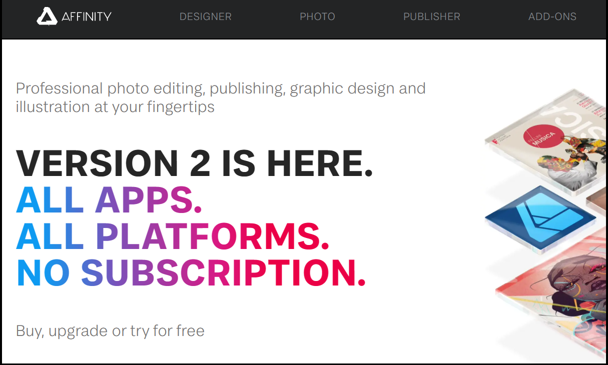Affinity Designer website