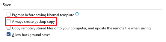 Word hint to save file Word hint to save file
