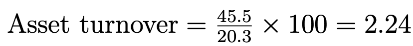 Asset turnover: Example Image: Asset turnover: Example