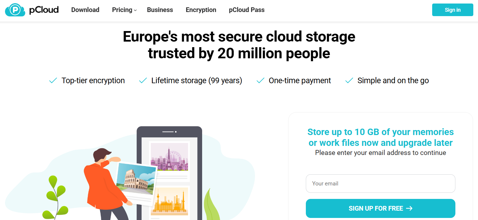 pCloud website Image: pCloud website
