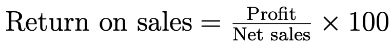 Return on sales: Formula Image: Return on sales: Formula