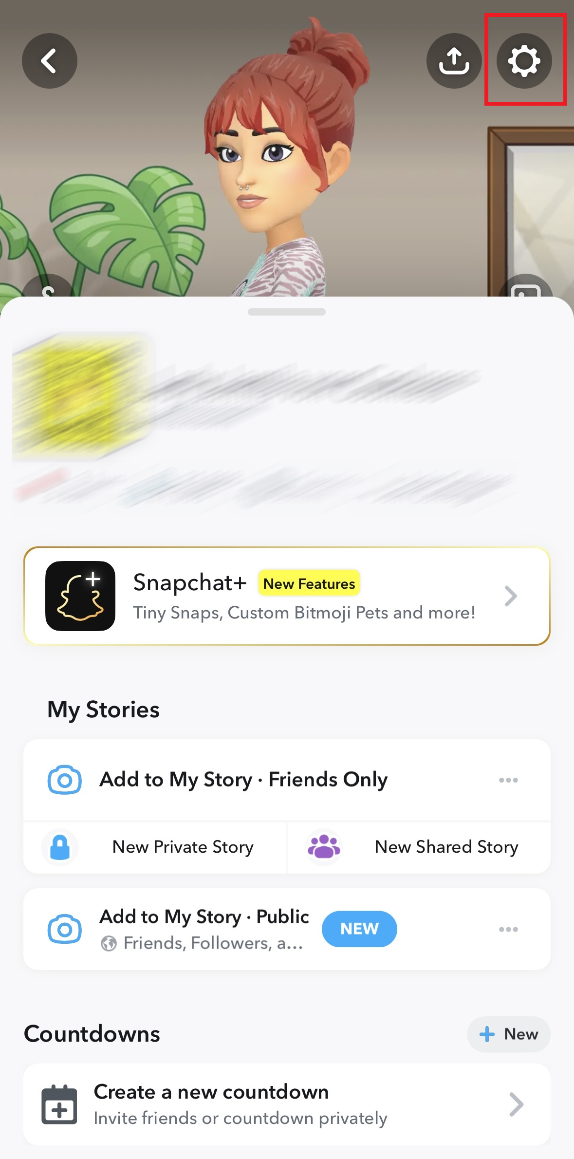 Snapchat user profile in the app Snapchat user profile in the app