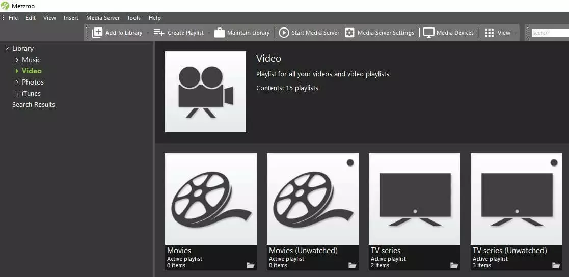 Desktop version of Mezzmo: the user interface